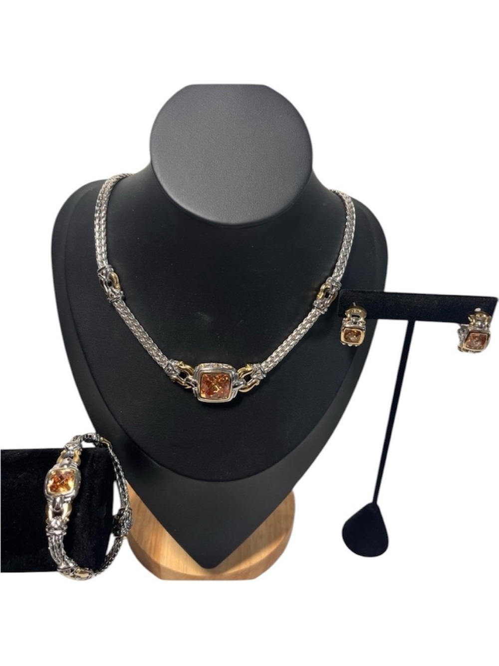 John Medeiros Nouveau Set | Necklace, Bracelet & Earrings | Signed JM